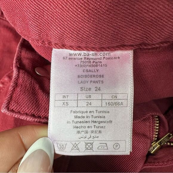Ba&sh CSALLY - Red Slim-fit cotton jeans Sz 24 - Picture 12 of 16
